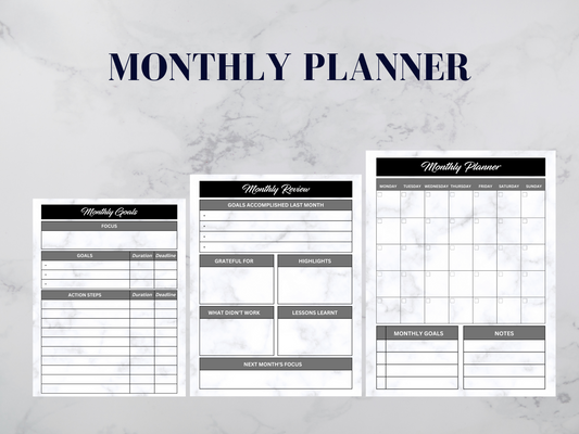 Daily Planner | Weekly Planner | Monthly Planner | Productivity Planner | Planner Bundle 2022 | Instant Download Printable Planners